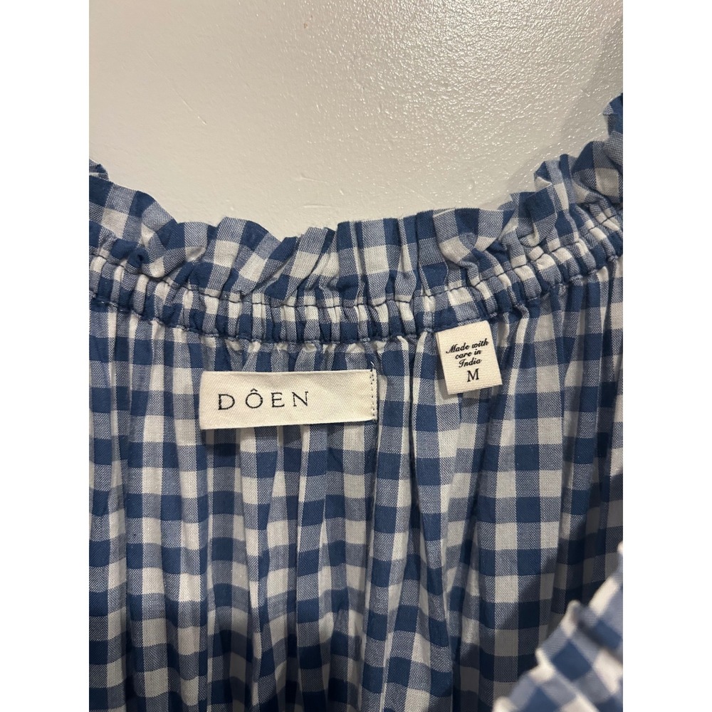 Doen Emmaretta Midi Dress in Blue Gingham Size Medium - Picture 11 of 14